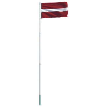 vidaXL Σημαία Λετονίας 6 μ. με Ιστό Αλουμινίου