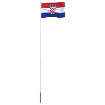 vidaXL Σημαία Κροατίας και Ιστός 4 μ. από Αλουμίνιο