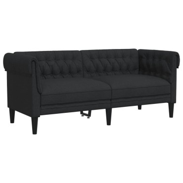 vidaXL Καναπέδες Σετ 2 τεμ. Μαύροι Υφασμάτινοι 182,5x74,5x74,5cm  Διθέσιος Τριθέσιος