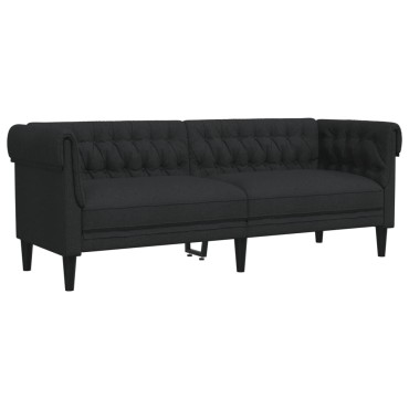 vidaXL Καναπέδες Σετ 2 τεμ. Μαύροι Υφασμάτινοι 182,5x74,5x74,5cm  Διθέσιος Τριθέσιος