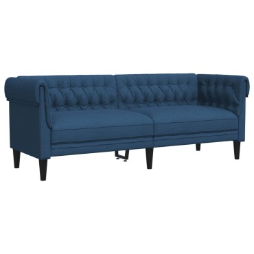 vidaXL Σετ Σαλονιού 2 τεμ. Μπλε Υφασμάτινο 182,5x74,5x74,5cm  Διθέσιος Τριθέσιος