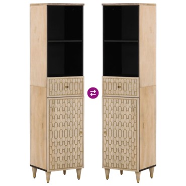 vidaXL Ντουλάπι Μπάνιου 38x33x160cm από Μασίφ Ξύλο Μάνγκο 1 τεμ.