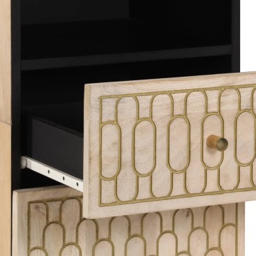 vidaXL Ντουλάπι Μπάνιου 38x33x160cm από Μασίφ Ξύλο Μάνγκο 1 τεμ.