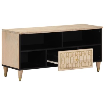 vidaXL Έπιπλο Τηλεόρασης 100x33x46cm από Μασίφ Ξύλο Μάνγκο