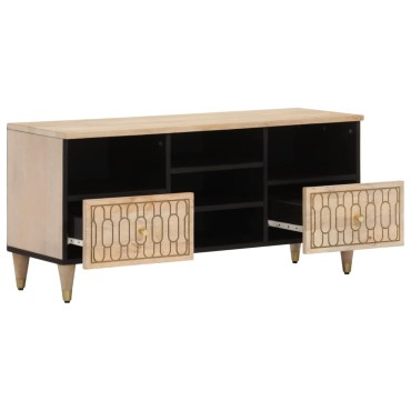 vidaXL Έπιπλο Τηλεόρασης 100x33x46cm από Μασίφ Ξύλο Μάνγκο