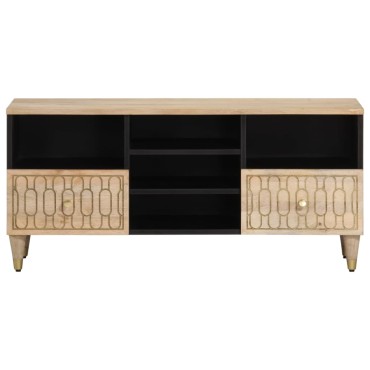 vidaXL Έπιπλο Τηλεόρασης 100x33x46cm από Μασίφ Ξύλο Μάνγκο