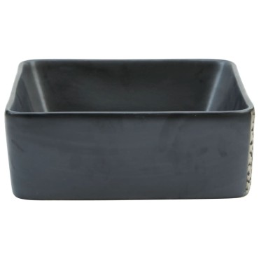 vidaXL Νιπτήρας Ορθογώνιος Μαύρος 46 x 35,5 x 13 εκ. Κεραμικός