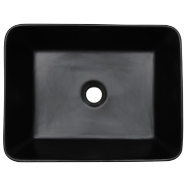 vidaXL Νιπτήρας Ορθογώνιος Μαύρος 46 x 35,5 x 13 εκ. Κεραμικός