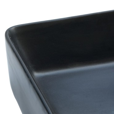vidaXL Νιπτήρας Ορθογώνιος Μαύρος 46 x 35,5 x 13 εκ. Κεραμικός