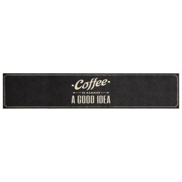 vidaXL Χαλί Κουζίνας Πλενόμενο Επιγραφή Coffee 60x300 εκ. Βελούδο