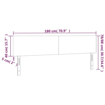 vidaXL Κεφαλάρι Κρεβατιού LED Σκούρο Πράσινο 180x5x78/88cm Βελούδινο 1 τεμ.