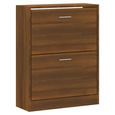 vidaXL Παπουτσοθήκη Καφέ Δρυς 63x24x81cm από Επεξεργασμένο Ξύλο
