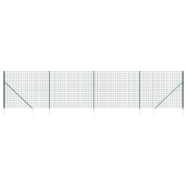 vidaXL Συρματόπλεγμα Περίφραξης Πράσινο 1,6x10 μ. με Καρφωτές Βάσεις
