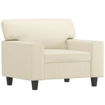 vidaXL Πολυθρόνα Κρεμ Συνθετικό δέρμα 94x77x80cm 1 τεμ. Γωνιακός