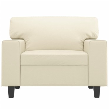 vidaXL Πολυθρόνα Κρεμ Συνθετικό δέρμα 94x77x80cm 1 τεμ. Γωνιακός