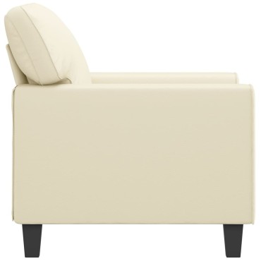 vidaXL Πολυθρόνα Κρεμ Συνθετικό δέρμα 94x77x80cm 1 τεμ. Γωνιακός
