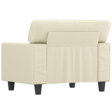 vidaXL Πολυθρόνα Κρεμ Συνθετικό δέρμα 94x77x80cm 1 τεμ. Γωνιακός