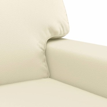 vidaXL Πολυθρόνα Κρεμ Συνθετικό δέρμα 94x77x80cm 1 τεμ. Γωνιακός