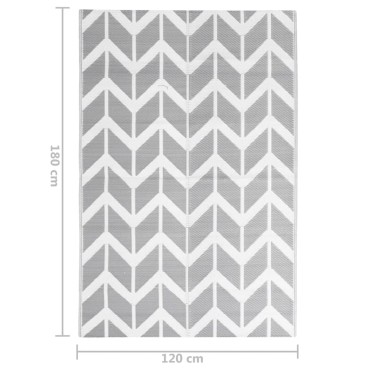 vidaXL Χαλί εξωτερικού χώρου ARAKIL Γκρι 120x180 cm PP