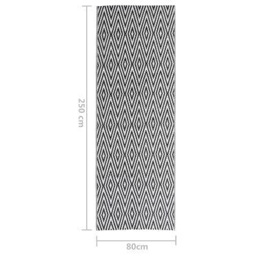 vidaXL Χαλί εξωτερικού χώρου ARAKIL Μαύρο 80x250 cm PP