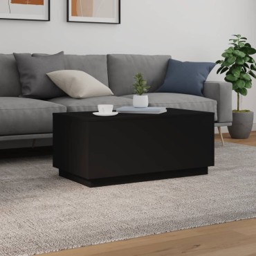 vidaXL Τραπεζάκι Σαλονιού με LED Μαύρο 90x50x40cm 1 τεμ.