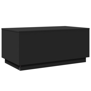 vidaXL Τραπεζάκι Σαλονιού με LED Μαύρο 90x50x40cm 1 τεμ.