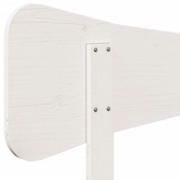 vidaXL Κεφαλάρι Λευκό από Μασίφ Ξύλο Πεύκου 185,5x3,5x81cm 1 τεμ.