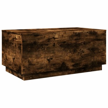 vidaXL Τραπεζάκι Σαλονιού με LED Καπνιστή Δρυς 90x50x40cm 1 τεμ.