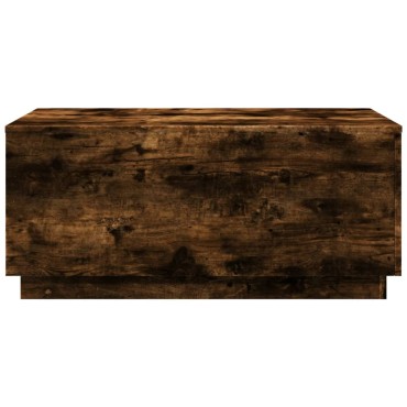vidaXL Τραπεζάκι Σαλονιού με LED Καπνιστή Δρυς 90x50x40cm 1 τεμ.