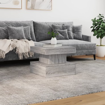 vidaXL Τραπεζάκι Σαλονιού με LED Γκρι Sonoma 50x50x40cm 1 τεμ.