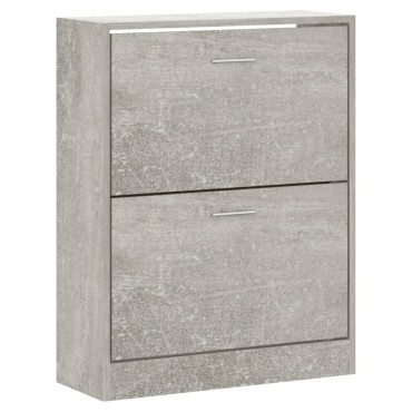 vidaXL Παπουτσοθήκη Γκρι Σκυροδέματος 63x24x81cm Επεξεργασμένο Ξύλο