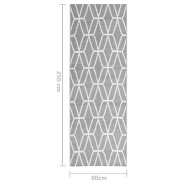vidaXL Χαλί εξωτερικού χώρου ARAKIL Γκρι 80x250 cm PP