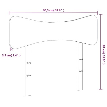 vidaXL Κεφαλάρι Λευκό από Μασίφ Ξύλο Πεύκου 95,5x3,5x81cm 1 τεμ.