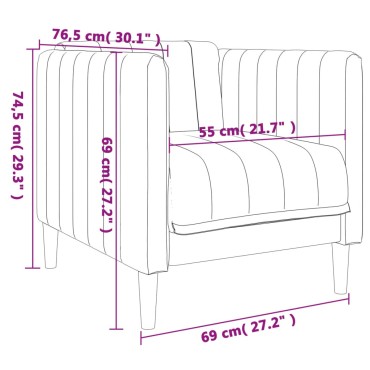 vidaXL Πολυθρόνα Σαλονιού Taupe Υφασμάτινη 69x76,5x74,5cm 1 τεμ. Γωνιακός