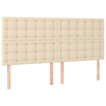 vidaXL Κρεβάτι Boxspring με Στρώμα Κρεμ 180x200cm Υφασμάτινο 1 τεμ. - Διπλό