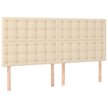 vidaXL Κρεβάτι Boxspring με Στρώμα Κρεμ 180x200cm Υφασμάτινο 1 τεμ. - Διπλό