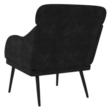 vidaXL Πολυθρόνα Μαύρη 63x76x 80cm Βελούδινη 1 τεμ.
