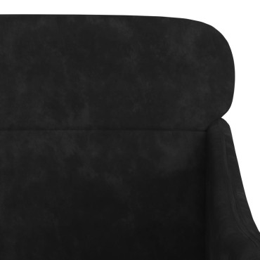 vidaXL Πολυθρόνα Μαύρη 63x76x 80cm Βελούδινη 1 τεμ.