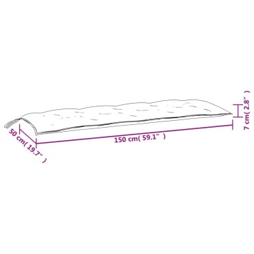 vidaXL Μαξιλάρια Πάγκου Κήπου 2 τεμ. Ανθρακί 150x50x7cm Ύφασμα Oxford