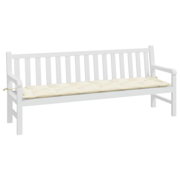vidaXL Μαξιλάρι Πάγκου Κήπου Κρεμ 200x50x7cm Ύφασμα Oxford