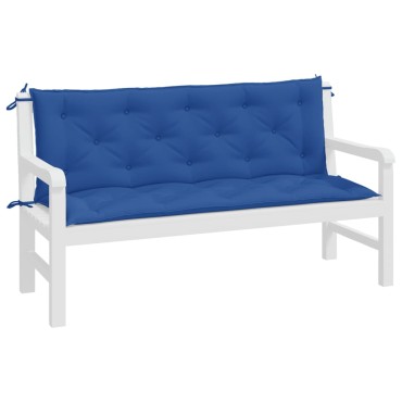 vidaXL Μαξιλάρια Πάγκου Κήπου 2 τεμ. Μπλε 150x50x7cm Ύφασμα Oxford