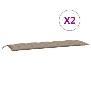 vidaXL Μαξιλάρια Πάγκου Κήπου 2 τεμ. Taupe 180x50x7cm Ύφασμα Oxford
