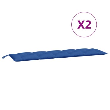 vidaXL Μαξιλάρια Πάγκου Κήπου 2 τεμ. Μπλε 180x50x7cm Ύφασμα Oxford