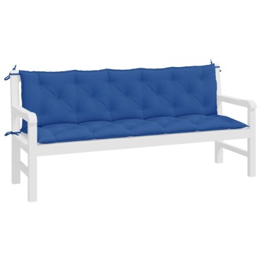 vidaXL Μαξιλάρια Πάγκου Κήπου 2 τεμ. Μπλε 180x50x7cm Ύφασμα Oxford