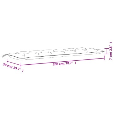 vidaXL Μαξιλάρια Πάγκου Κήπου 2 τεμ. γαλάζιο 200x50x7cm Ύφασμα Oxford