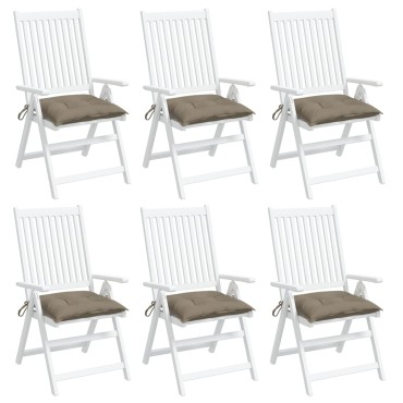 vidaXL Μαξιλάρια Καρέκλας Κήπου 6 τεμ. Taupe 40x40x7cm Υφασμάτινα