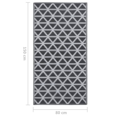 vidaXL Χαλί εξωτερικού χώρου ARAKIL Μαύρο 80x150 cm PP