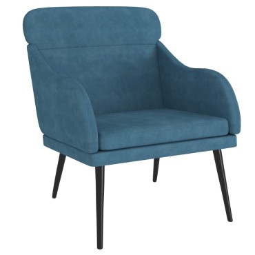 vidaXL Πολυθρόνα Μπλε 63x76x 80cm Βελούδινη 1 τεμ.