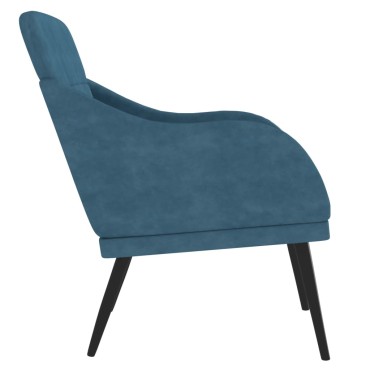 vidaXL Πολυθρόνα Μπλε 63x76x 80cm Βελούδινη 1 τεμ.