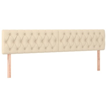 vidaXL Κρεβάτι Boxspring με Στρώμα & LED Κρεμ 180x200 εκ. Υφασμάτινο